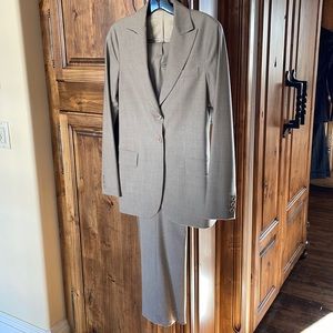THEORY Heathered Taupe Tan Suit Blazer Pants